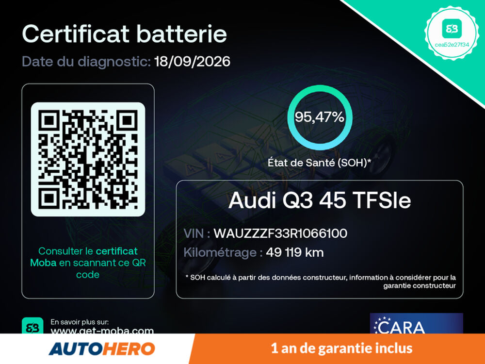 Q3 45 TFSIe S line S tronic 245 ch 2023 occasion 92130 Issy-les-Moulineaux