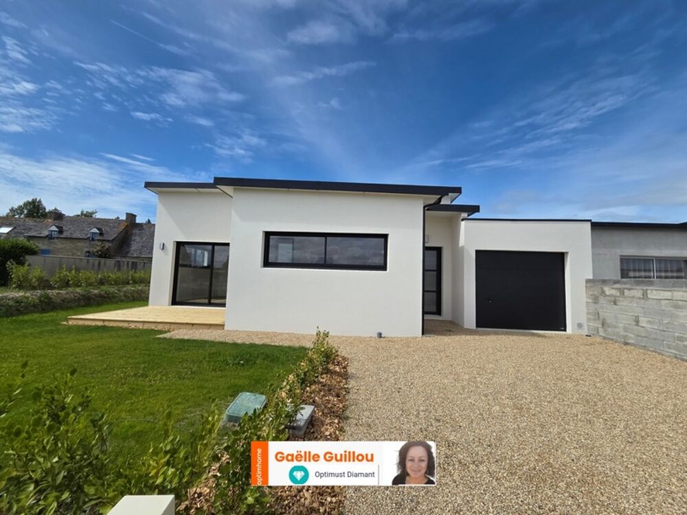 Moguériec - SIBIRIL : Maison plain pied de 102m² - 3 chambres - Garage - Jardin et Stationnement