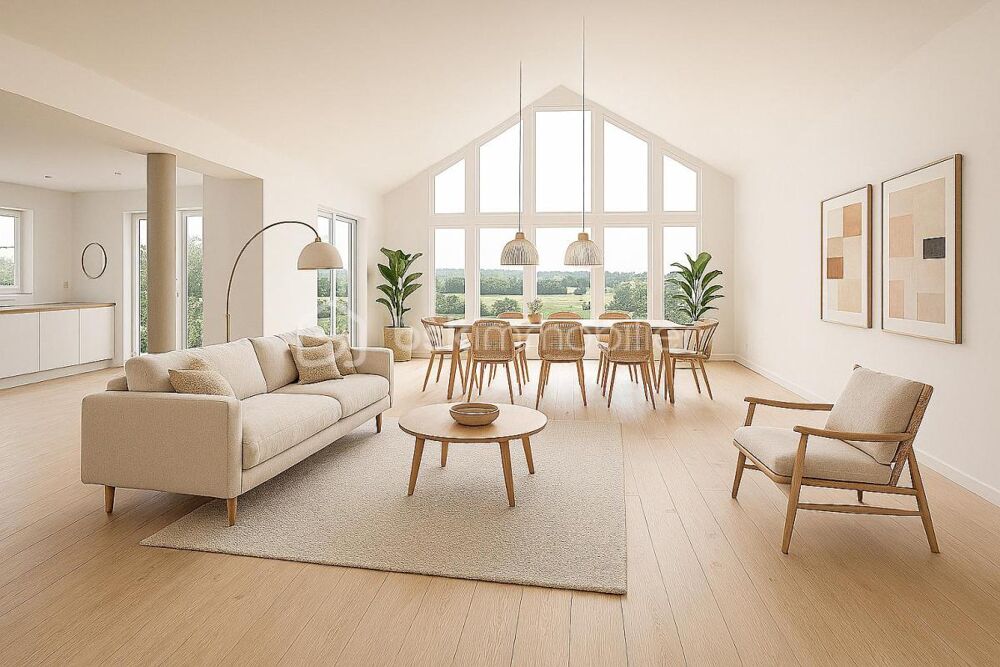 Maison d'architecte vue panoramique, dune superficie de 144 m², sur sous-sol de 56 m² édifié sur terrain de 410 m² arboré et pa
