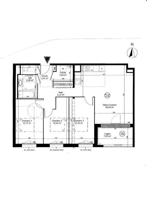  Appartement � louer 4 pi�ces 83 m�