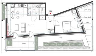  Appartement  vendre 2 pices 51 m
