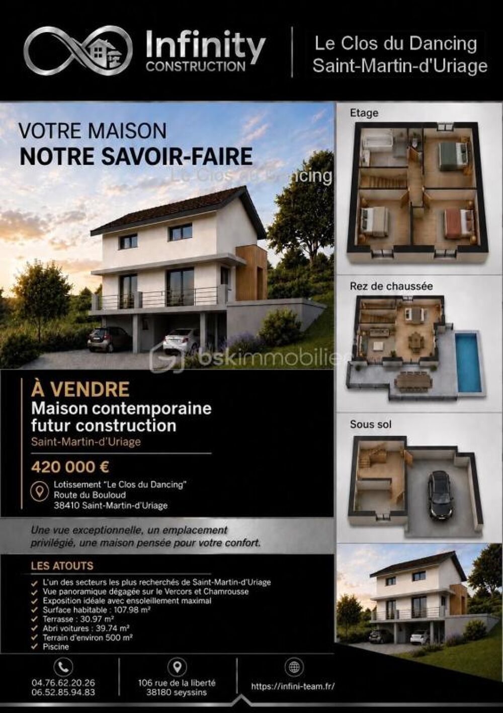 Vente Terrain Terrain 435 m² constructible dans un cadre privilégié à Saint-Martin-d'Uriage Saint martin d uriage