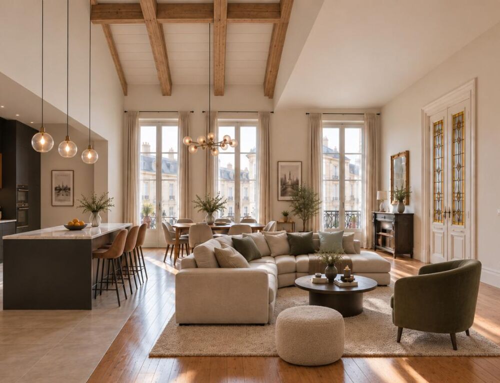 Chartrons  Appartement dexception avec terrasse sur les toits, garage et ascensseur privatif