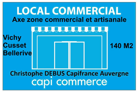 Local, magasin de 140 M2 &agrave; louer proche de VICHY Zone commerciale de CARREFOUR CUSSET (03) 2050 03300 Cusset