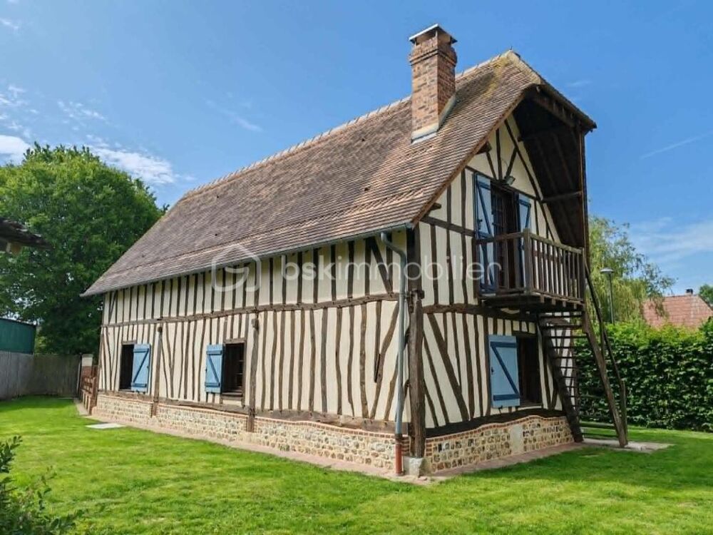Maison Normande 3 chambres, sous-sol, centre de Bourneville