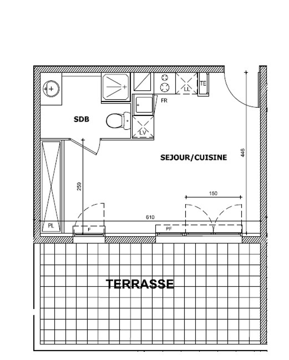 Location Appartement Beau studio avec terrasse et parking à MARSEILLE Marseille 15
