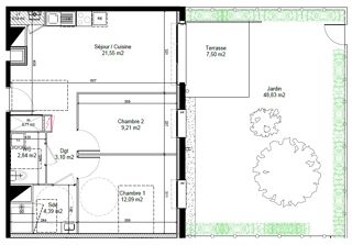  Appartement � louer 3 pi�ces 54 m�