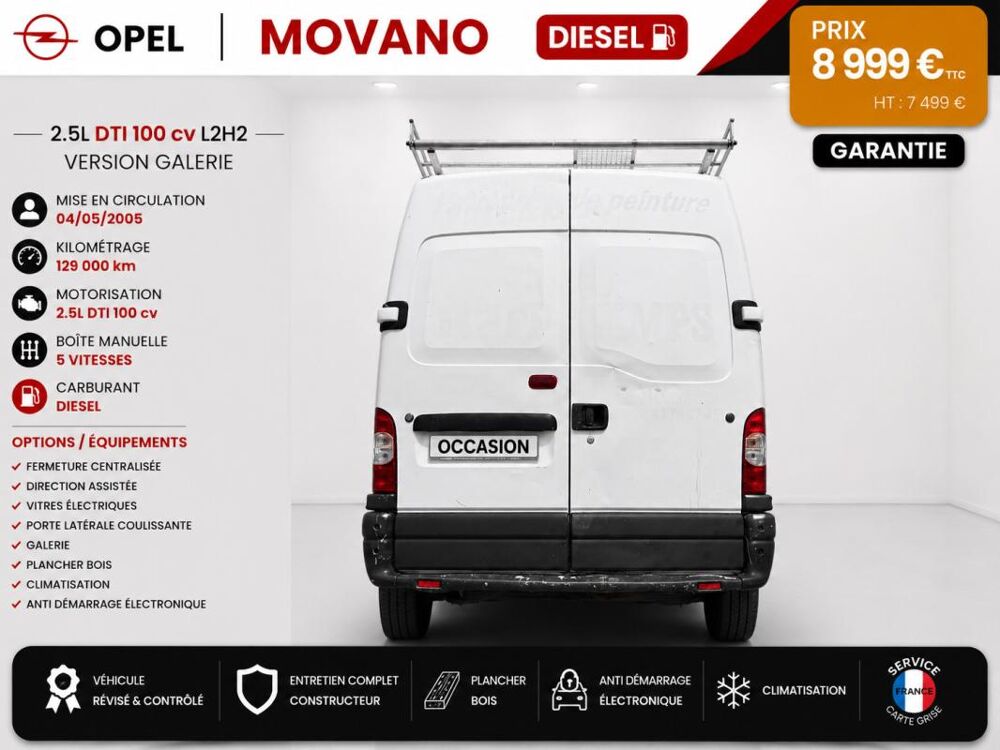 Movano 1&deg; Main / 2.5L CDTI 100cv Pack CLIM L2H2 Gal/Clim/ CT OK ide 2005 occasion 60430 Abbecourt