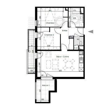  Appartement � louer 3 pi�ces 66 m�