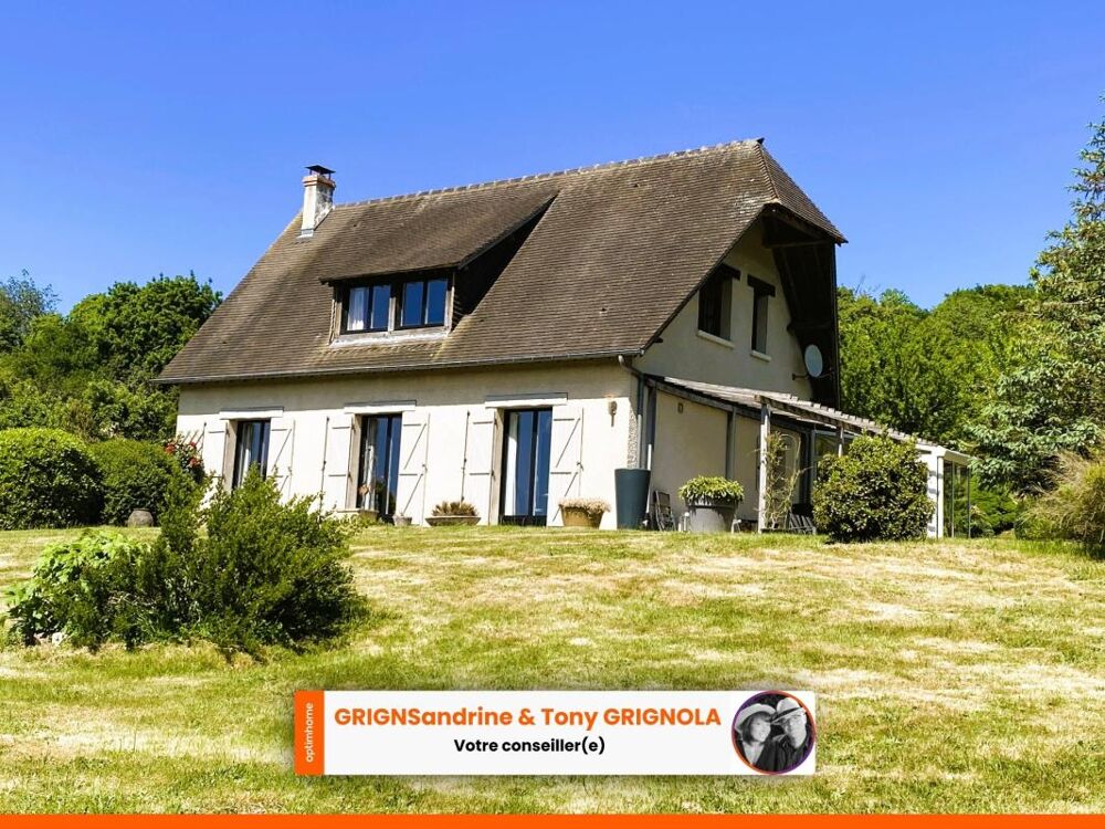 Maison à vendre, 4 chambres, Véranda, grand séjour, double garage, jardin arboré, vue dégagée - Proche ORBEC (14290)