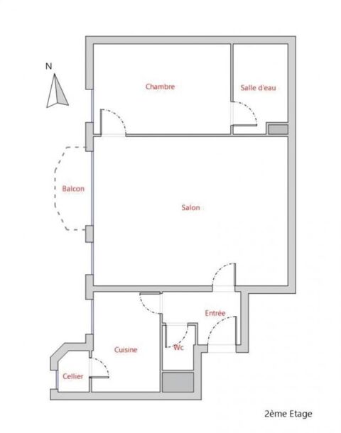  Appartement  louer 2 pices 48 m