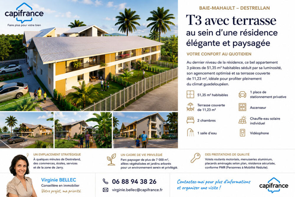 T3 avec terrasse au sein d'une résidence élégante  Baie-Mahault
