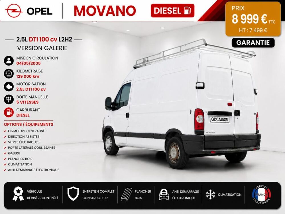 Movano 1&deg; Main / 2.5L CDTI 100cv Pack CLIM L2H2 Gal/Clim/ CT OK ide 2005 occasion 60430 Abbecourt
