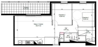  Appartement à louer 3 pièces 67 m²