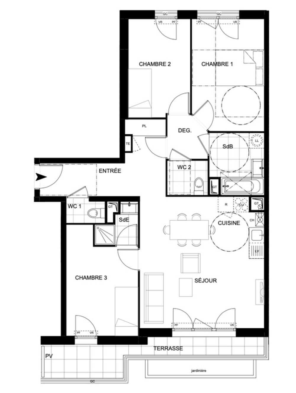 Vente Appartement Dpt Val de Marne (94),  vendre CHENNEVIERES SUR MARNE appartement T4 de 78 m - Terrasse 7,5m2 Sud-Ouest Chennevieres sur marne