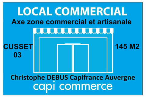 &Agrave; Louer : Local Commercial Artisanal de 145 m&sup2; AXE ZA ZC ZI 2000 03300 Cusset