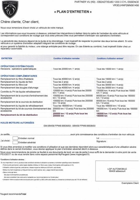 Partner 1&deg; Main / 1.2L PURETECH 110cv Version Premium Clim/Limit/Rad 2022 occasion 60430 Abbecourt