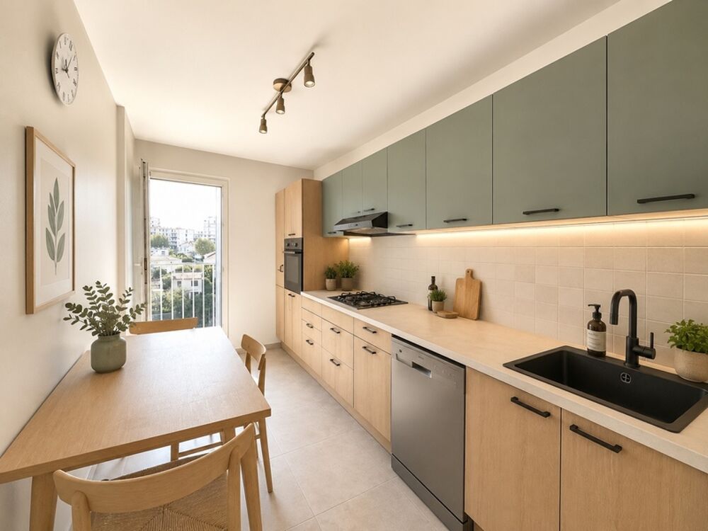 MARSEILLE 4e / 13e  Secteur Chutes-Lavie,T4/5 Traversant  93 m²  Vue Panoramique  Copropriété Calme +Double Box de 22m2 en S