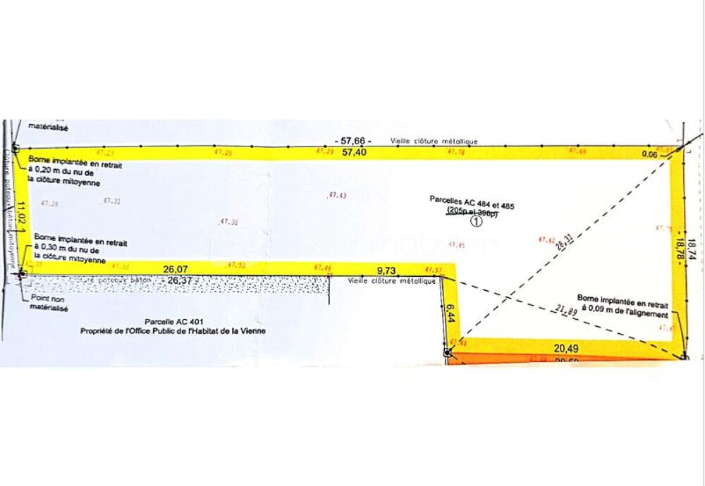 Vente Terrain Terrain à bâtir de 804m² aux Ormes Les ormes