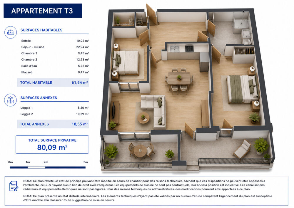 Appartement 3 pièces 61 m² · à Maromme · 61 m² · 202 000 €