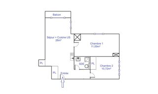  Appartement � vendre 3 pi�ces 55 m�