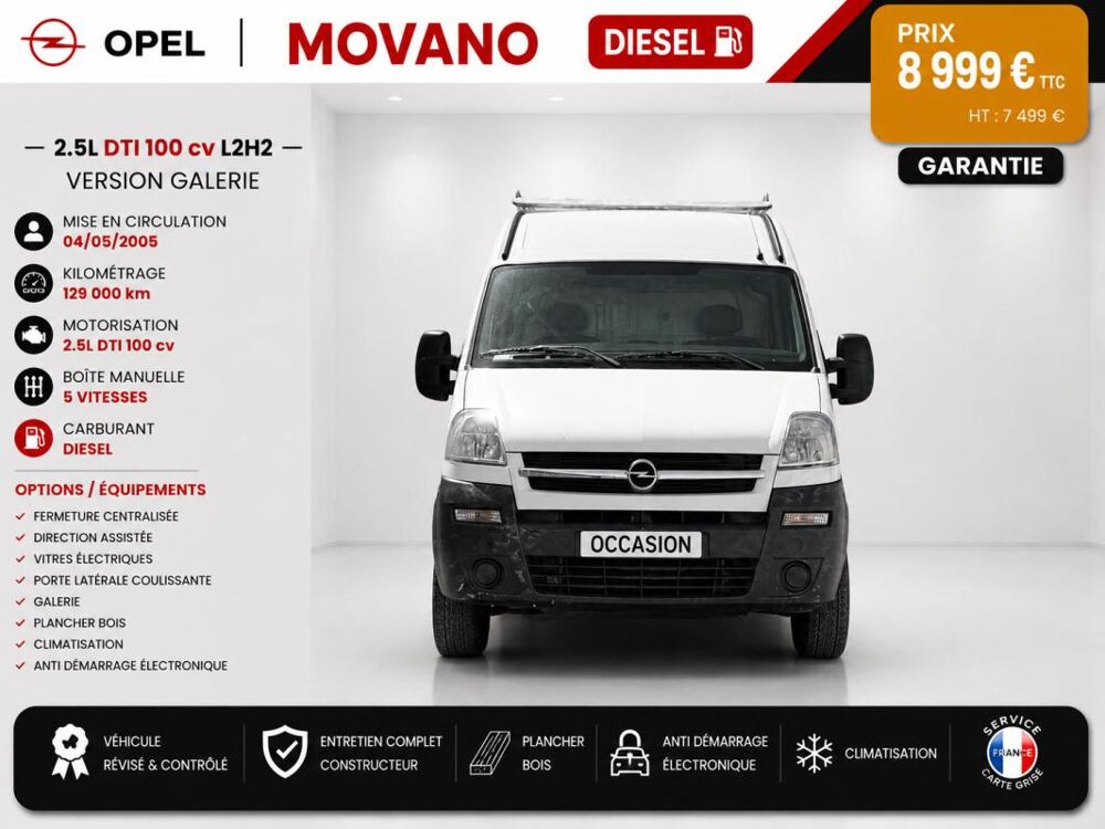 Movano 1&deg; Main / 2.5L CDTI 100cv Pack CLIM L2H2 Gal/Clim/ CT OK ide 2005 occasion 60430 Abbecourt