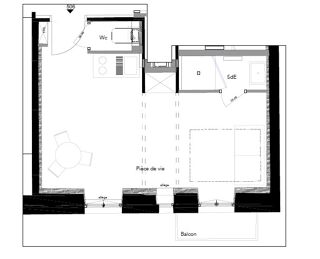 Location Appartement T1 avec balconnet à NICE Nice