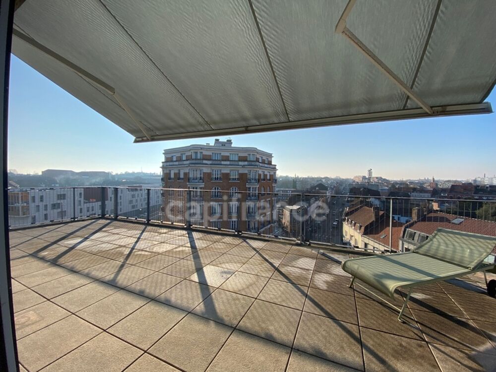 Appartement à vendre 5 pièces ROUBAIX (59) Centre-ville 131m², 2 chambres, possibilité (3), bureau, terrasse 65m², garage