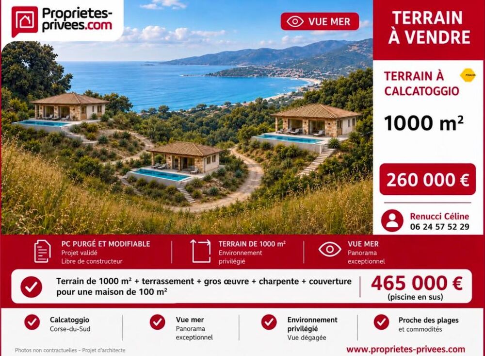 Vente Terrain Terrain constructible avec PC purgé à Calcatoggio Calcatoggio
