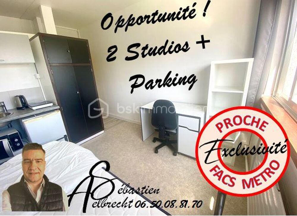 Vente Appartement OPPORTUNITE - 79 900€ = 2 STUDIOS + PARKING = RENTA NET 10% Lille