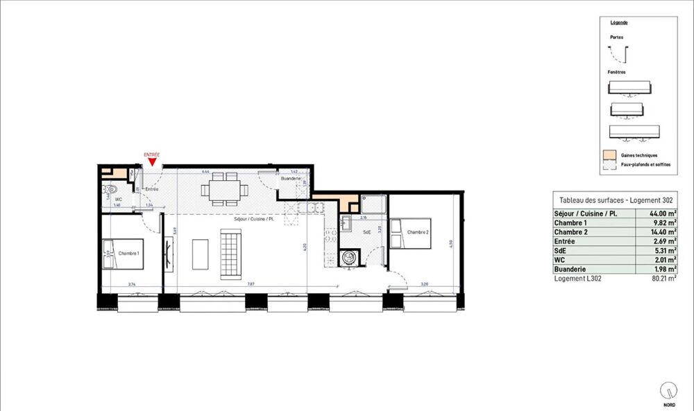 Vente Appartement Appartement Beziers 3 pièce(s) 80.21 m2 avec parkings Beziers