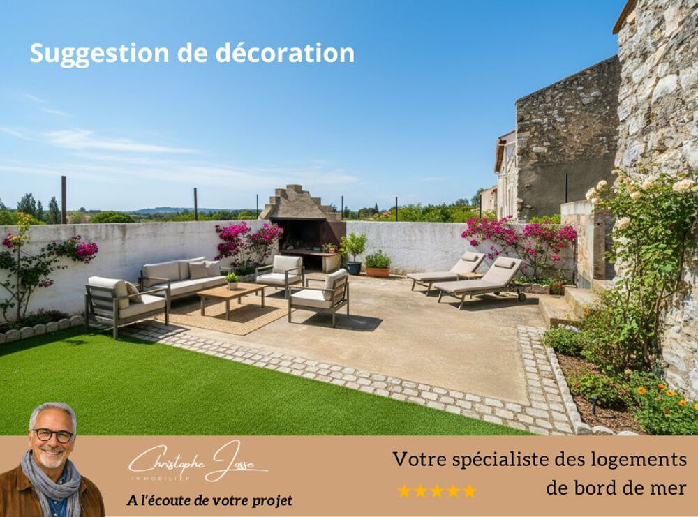 Maison de village avec garage 3 voitures, dépendances, caves et vastes terrasses