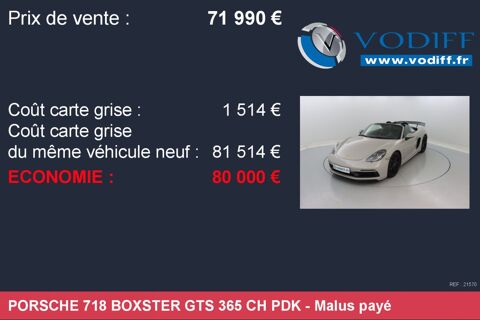 Cayman BOXSTER GTS 365 CH PDK 2019 occasion 67960 Entzheim