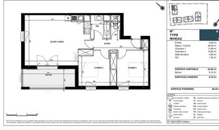  Appartement � vendre 3 pi�ces 64 m�