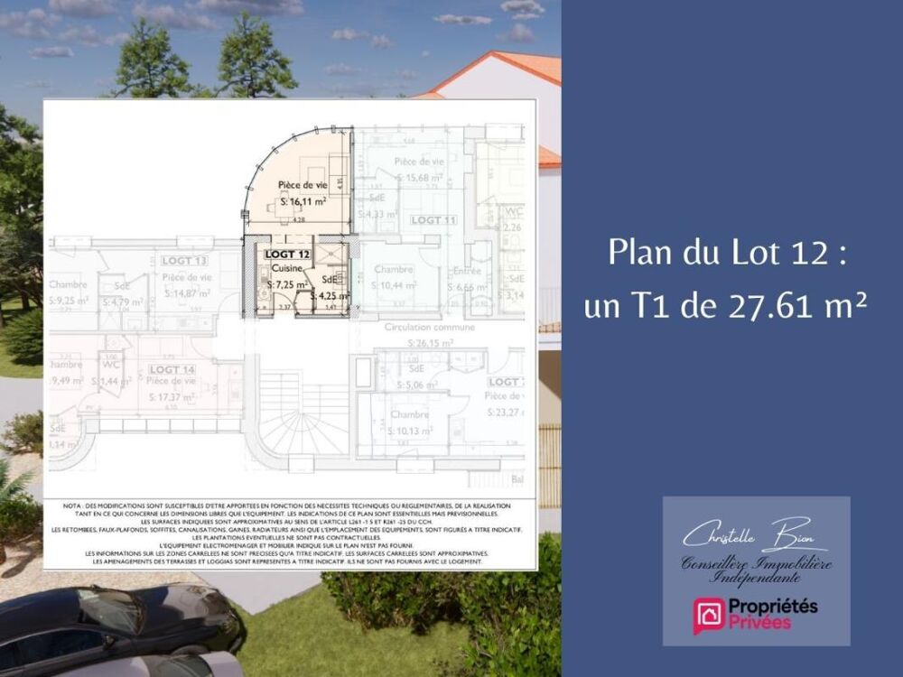 Appartement T1 de 27.61 m2 - à 300m de l'Océan Piscine & Tennis