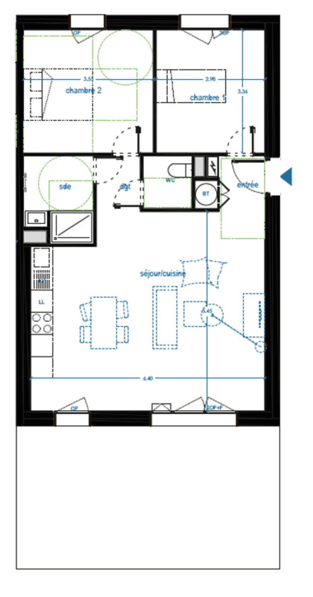 Vente Appartement appartement à vendre 3 pièces CANEJAN (33), jardin 27m², 1 parking Canejan