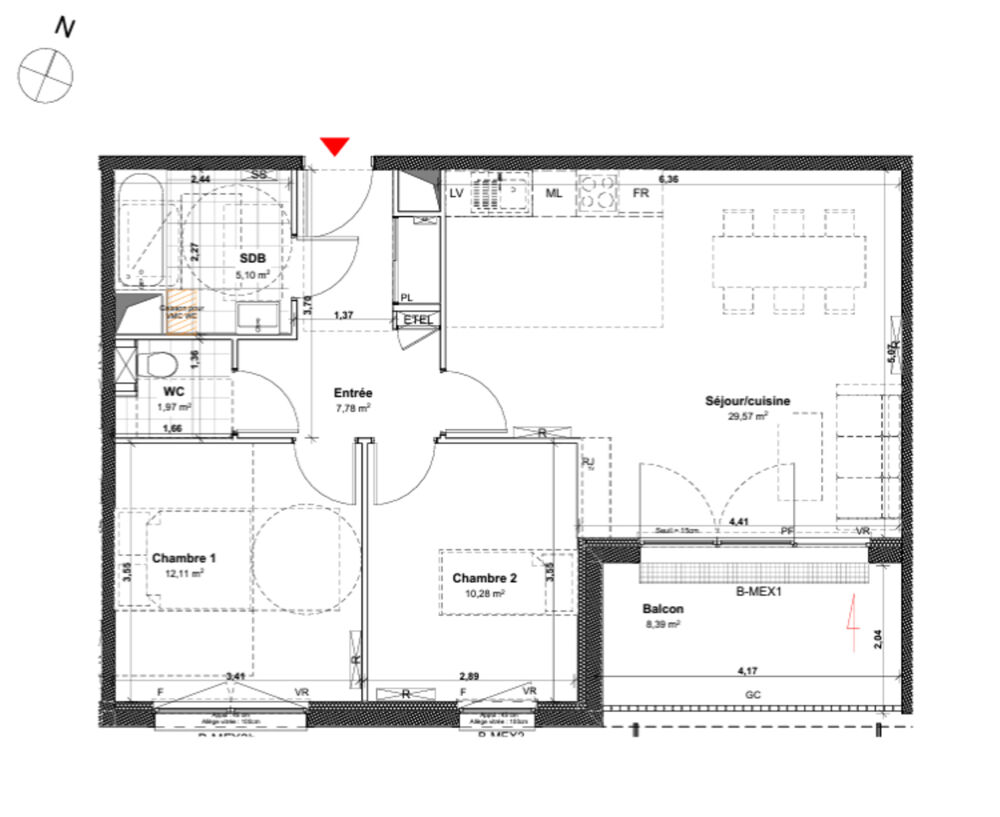 Vente Appartement appartement à vendre 3 pièces VILLERS LES NANCY (54) avec loggia et parking en sous-sol Villers les nancy