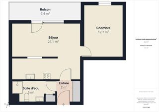  Appartement à vendre 2 pièces 45 m²