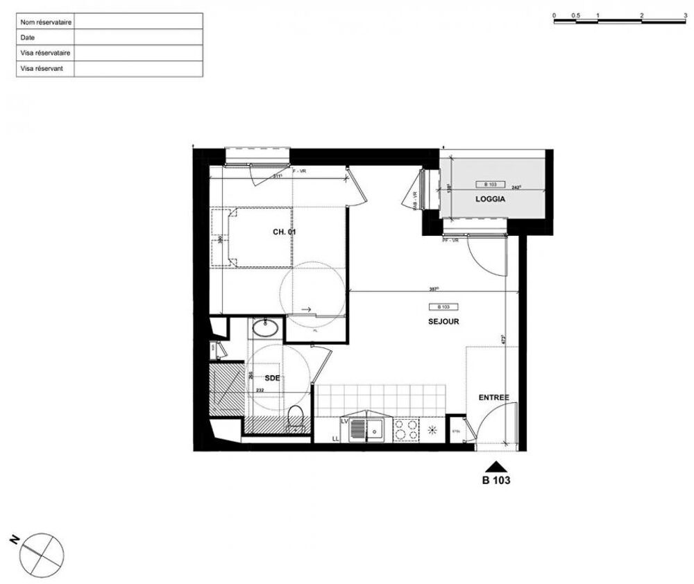 Vente T2 de 39 m², avec loggia, Lannion (22300)