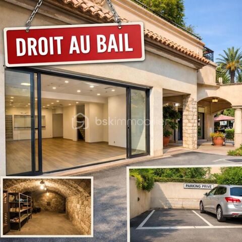 DROIT AU BAIL – MOUGINS TOURNAMY – LOCAL 70m&sup2; + PARKING – FORT POTENTIEL 25500 06250 Mougins