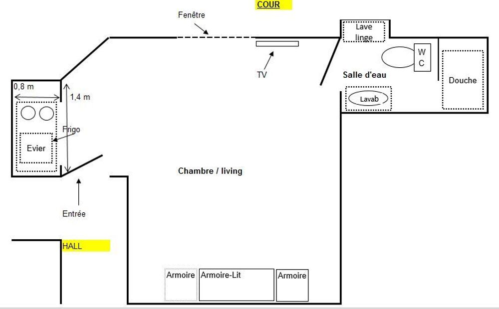 Location Appartement Studio de 20m2 à louer sur Saint-Denis Saint denis