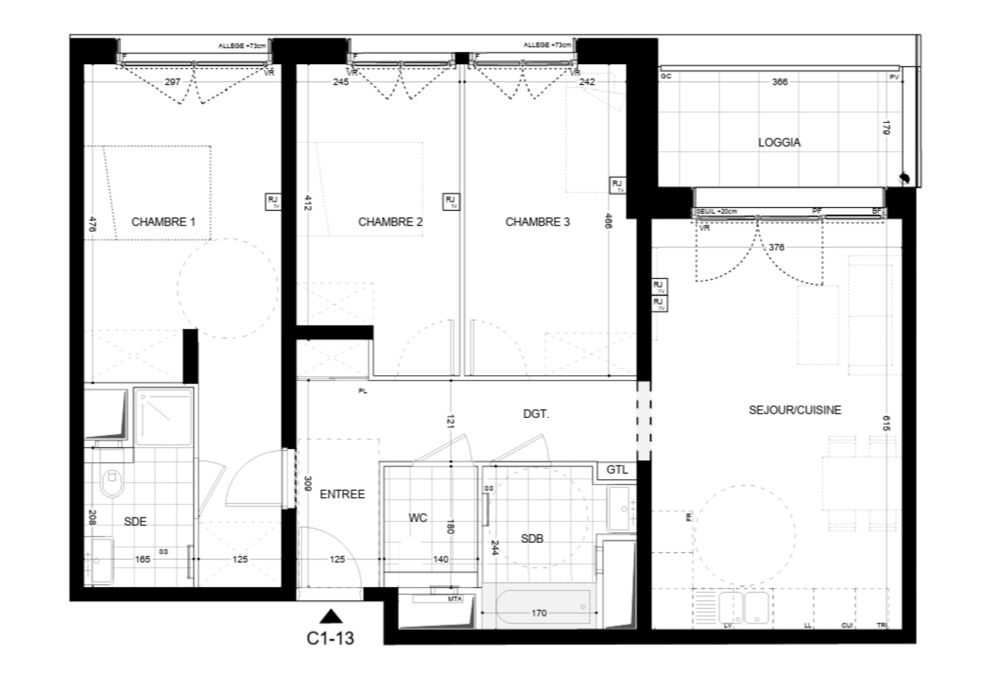 Vente Appartement appartement à vendre 4 pièces METZ (57) au 1° étage avec ascenseur, loggia, et parking en sous-sol Metz
