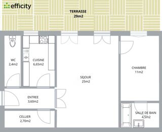  Appartement � vendre 2 pi�ces 56 m�