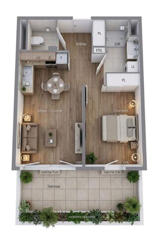  Appartement � vendre 2 pi�ces 44 m�