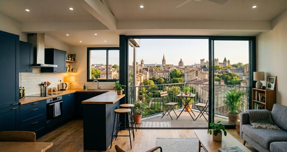 ***Beau T3 en dernier étage avec climatisation, balcon et place de parking en sous sol !!****