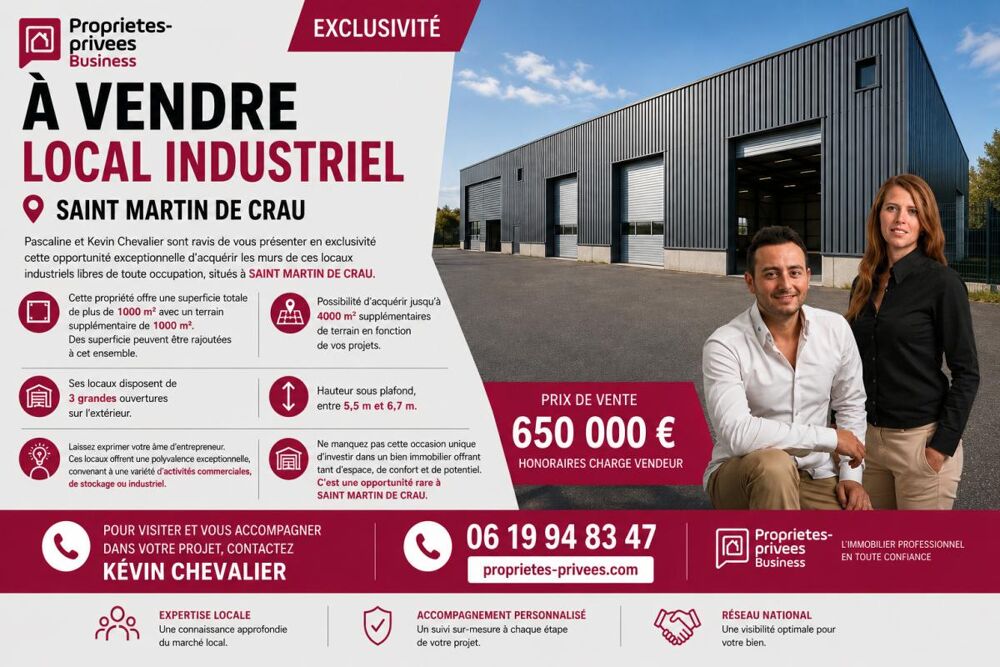   SAINT MARTIN DE CRAU -  HANGAR INDUSTRIEL 1000 m² 