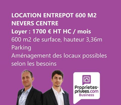 NEVERS CENTRE - LOCATION ENTREPOT 600 M² 1700 58000 Nevers