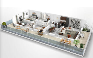 Vente Appartement SÈTE. T4 VUE BASSIN DE THAU ET APERÇU MER, BALCON XXL 61 M² ET 2 PARKINGS Sete
