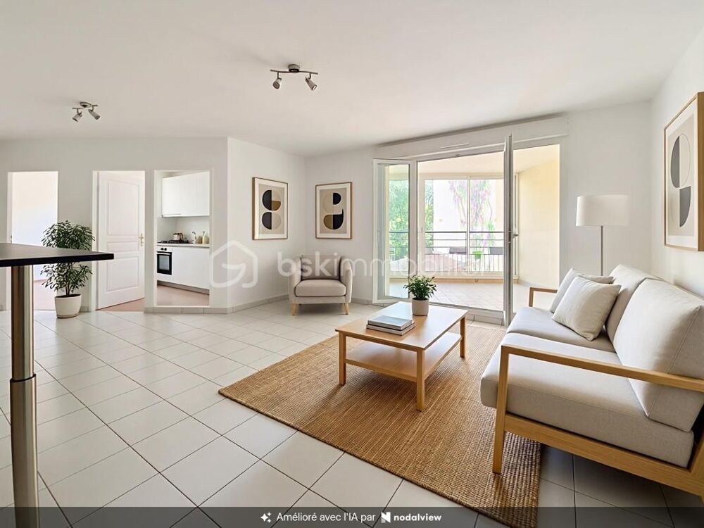 Appartement F3 avec grande loggia de 12m², cave + parking