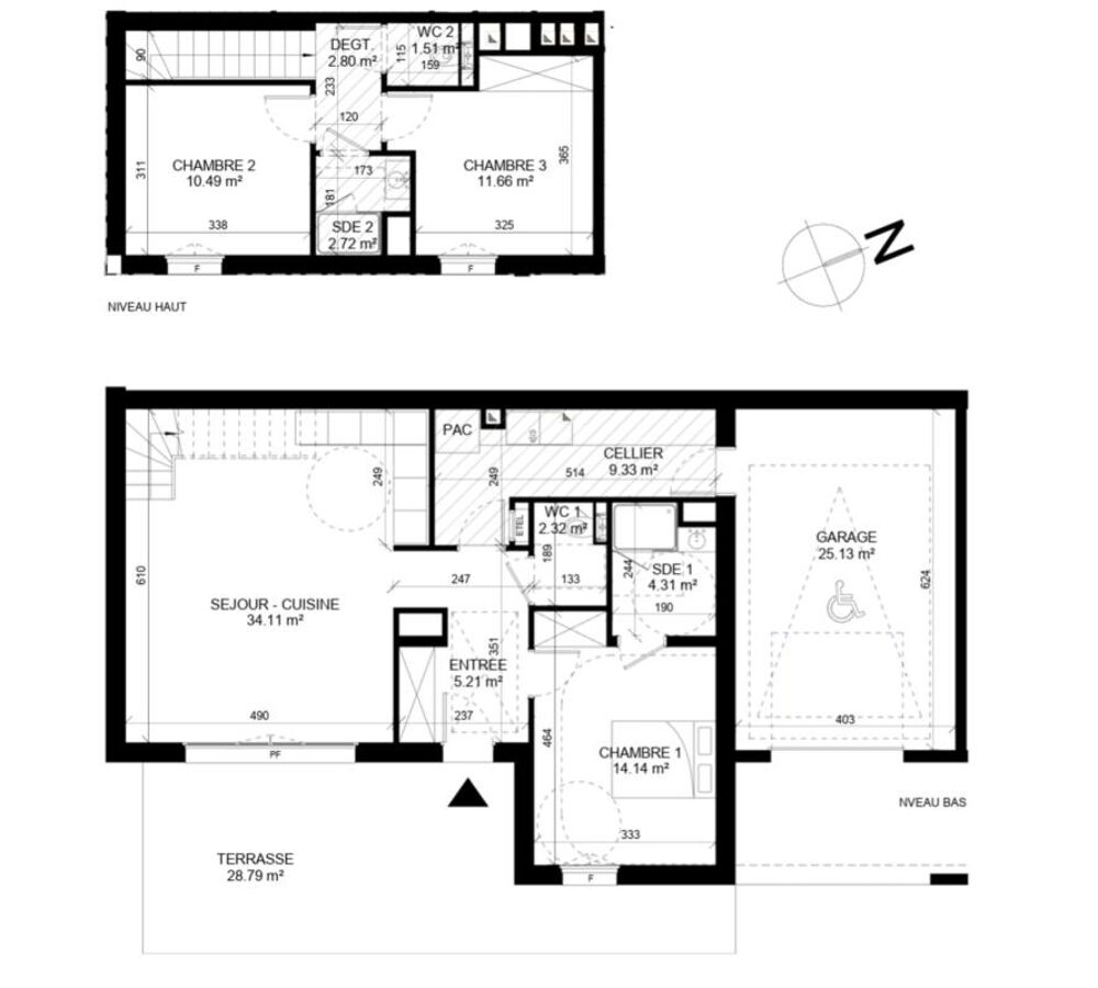 Appartement neuf T4 de 98,60 m² avec jardin, terrasse et Garage  Beaumont-en-Auge (14950)
